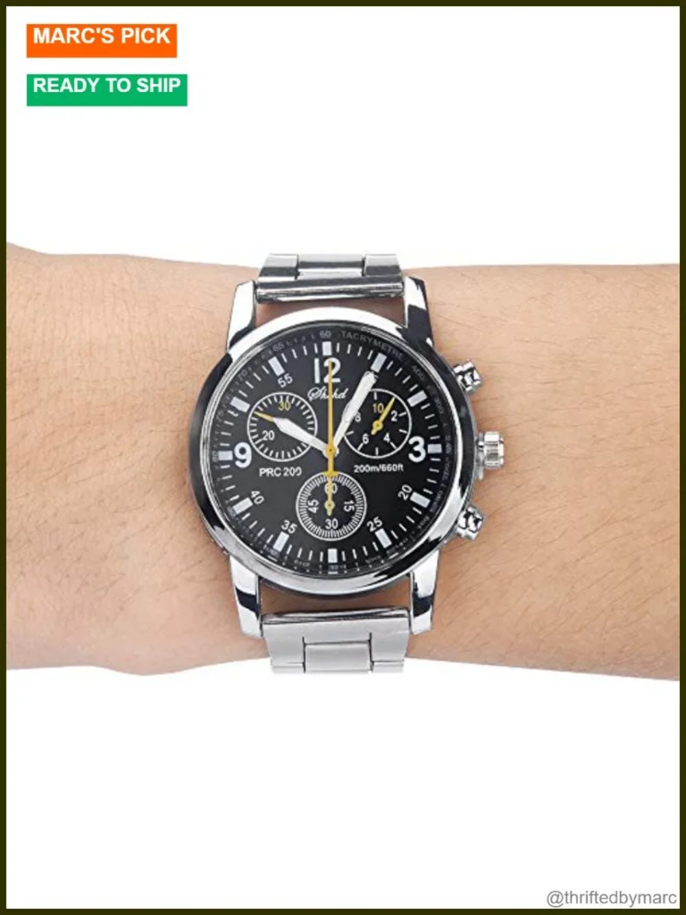 Stainless Steel Analog Quartz Watch for Business Casual